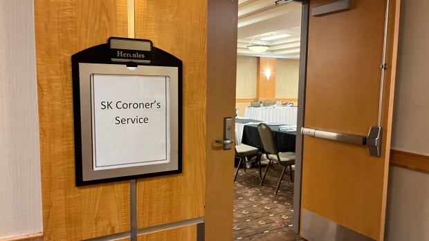 A sign says SK Coroner