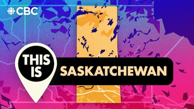 Logo for This Is Saskatchewan where in province is gold coloured